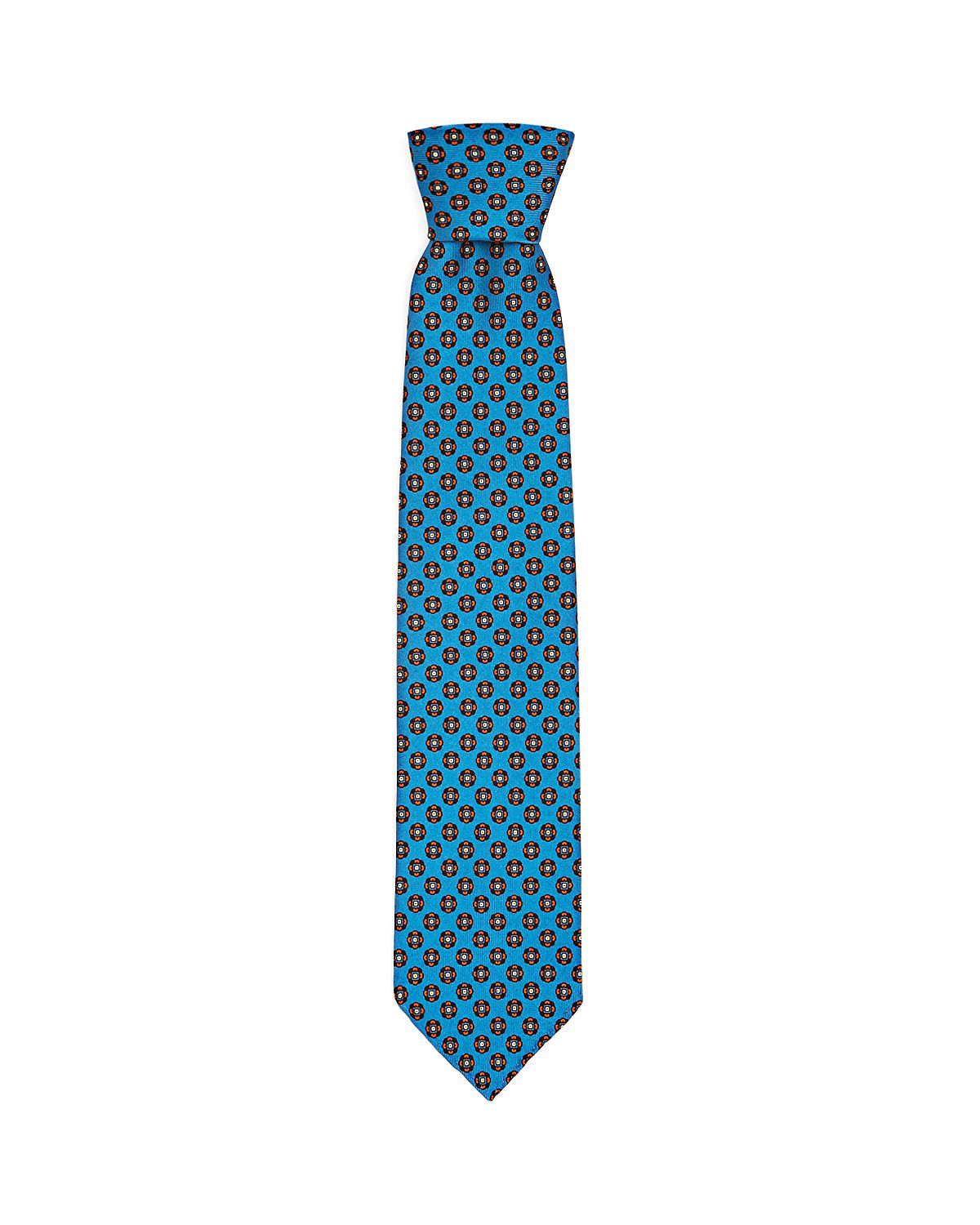 Drake's Circle Medallion Silk Classic Tie Blue