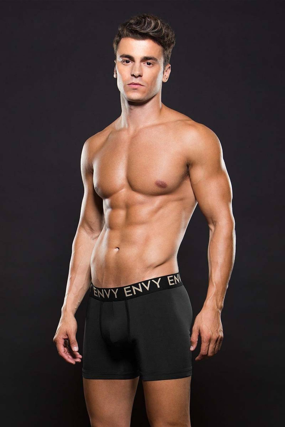 Envy Black Microfiber Logo Elastic Low Rise Boxer