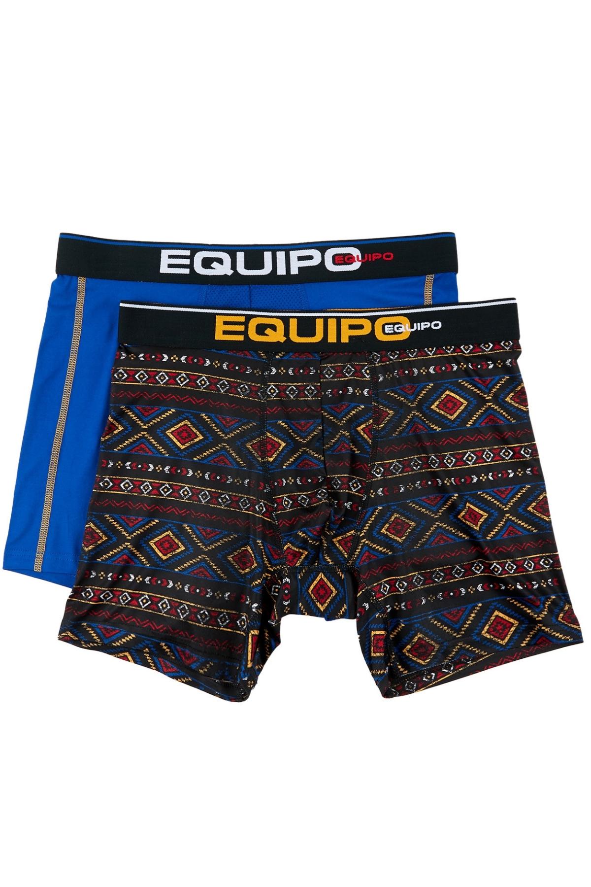 Equipo Blue and Diagonal Lines Quick Dry Performace 2-Pack Boxer