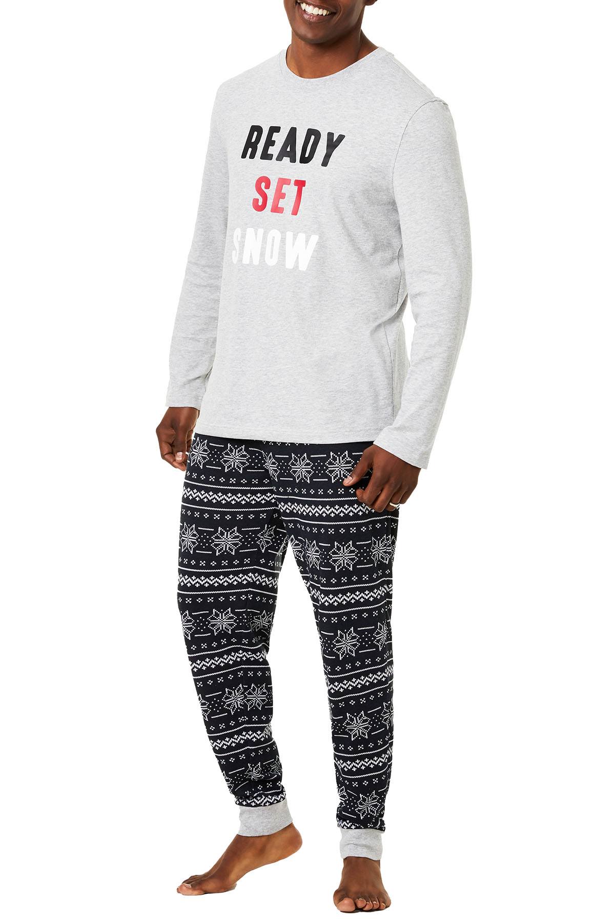 Family PJs Men Ready Set Snow Pajama Set