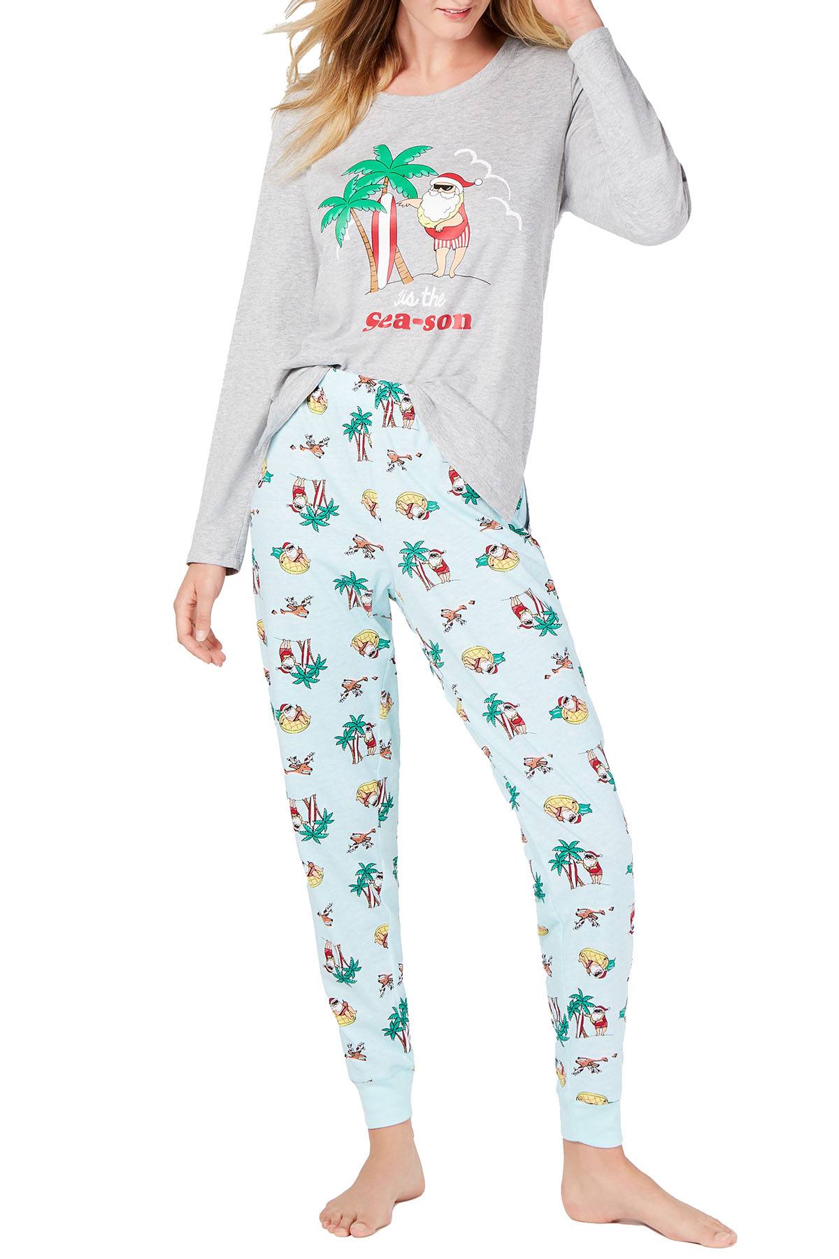 Family PJs Women's Holiday Pajama Set in Tropical Santa