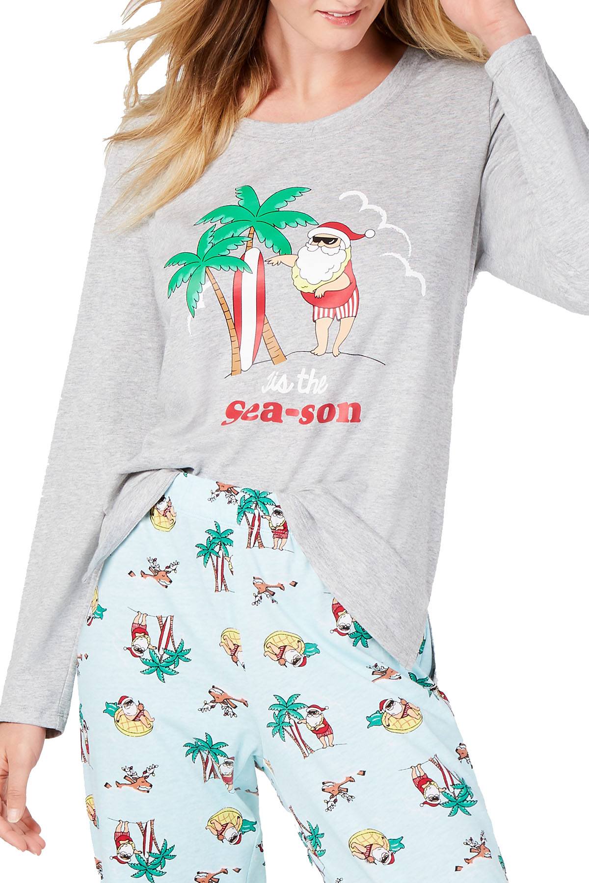 Family PJs Women's Holiday Pajama Set in Tropical Santa