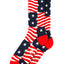 Fun Socks Red/White/Navy Stars/Stripes Americana Crew Socks