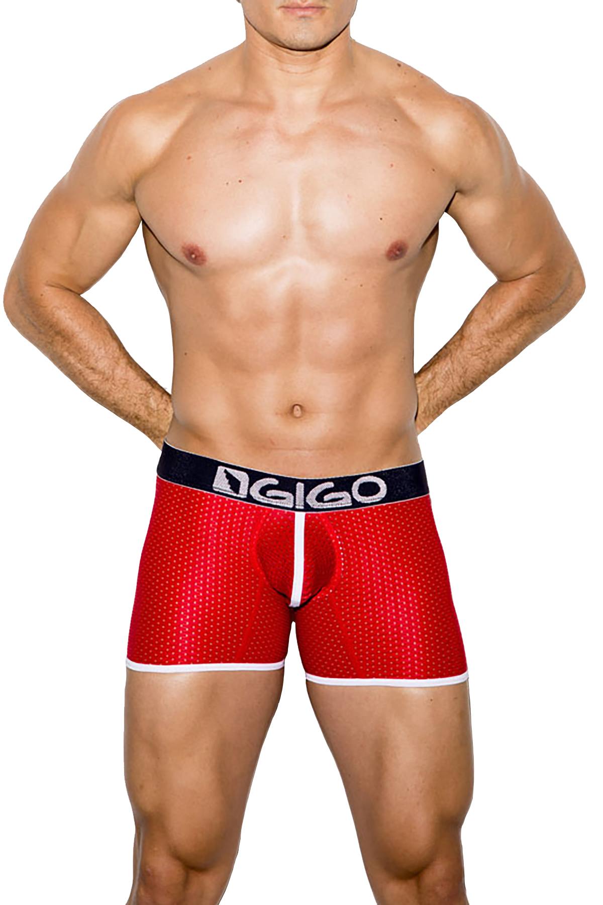 Gigo Red Electric Long Boxer Brief