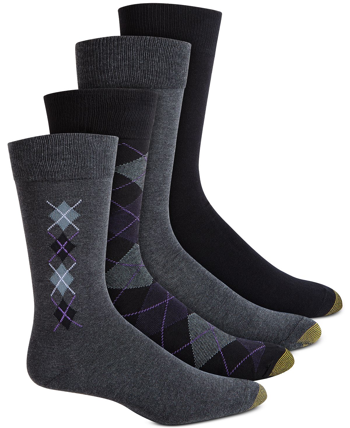 Gold Toe 4-pack Argyle Dress Socks Charcoal