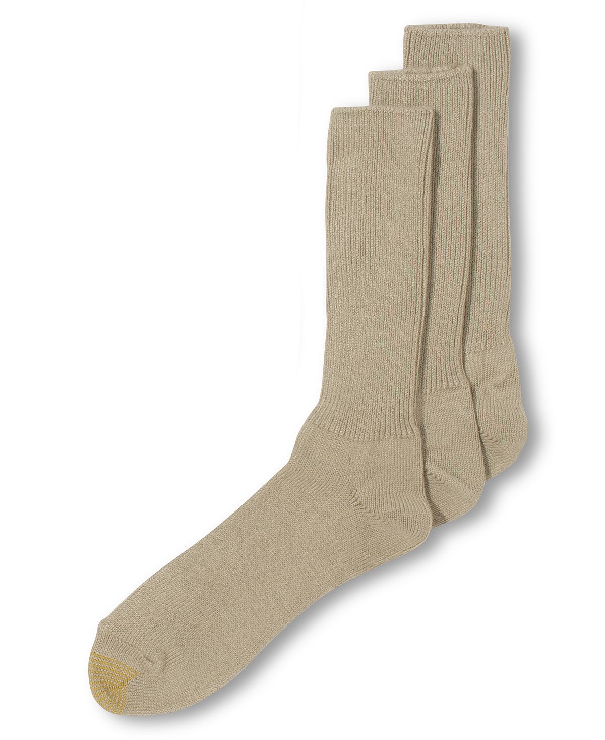 Gold Toe Adc Acrylic Fluffies 3 Pack Crew Casual Socks Khaki