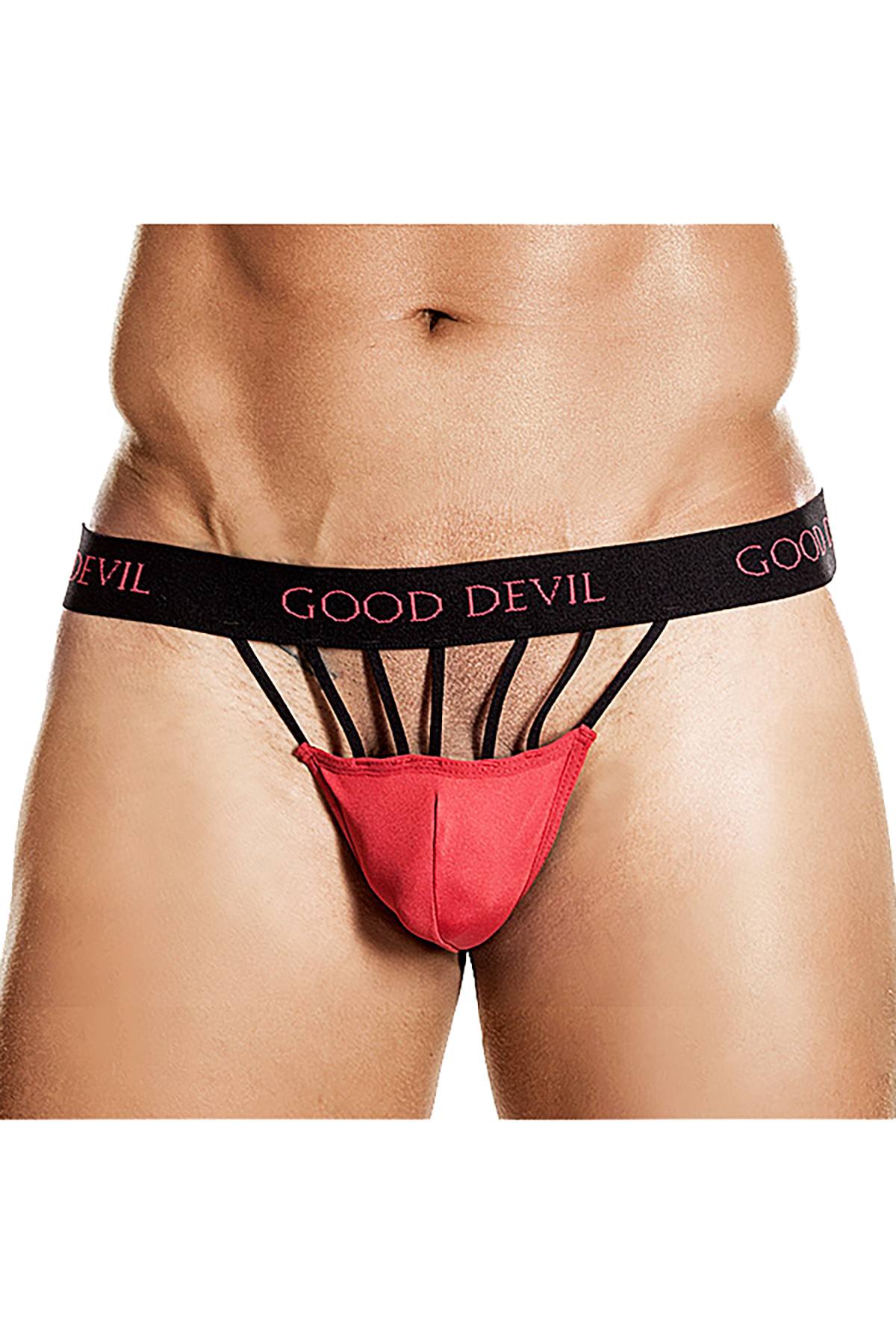 Good Devil Black/Red Caged-Front G-String