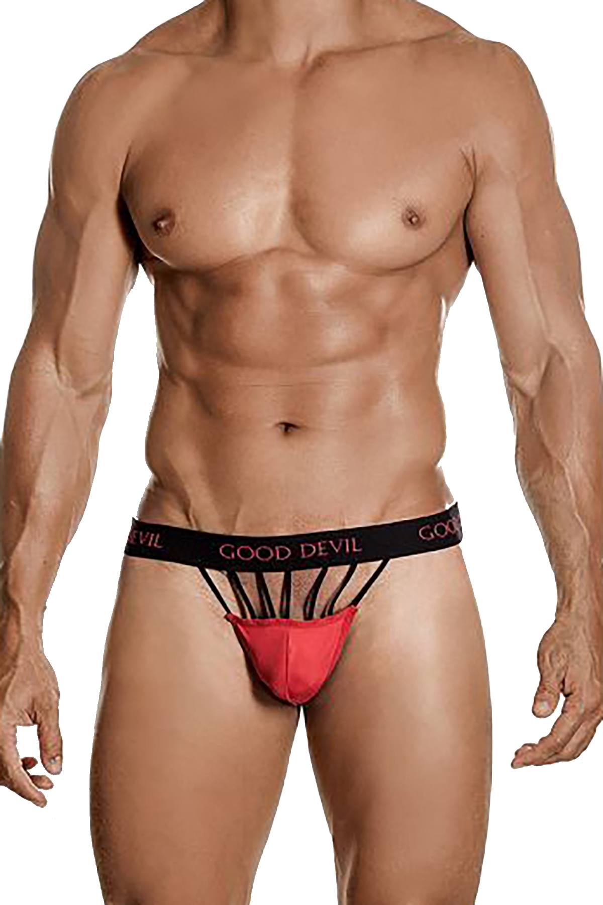 Good Devil Black/Red Caged-Front G-String