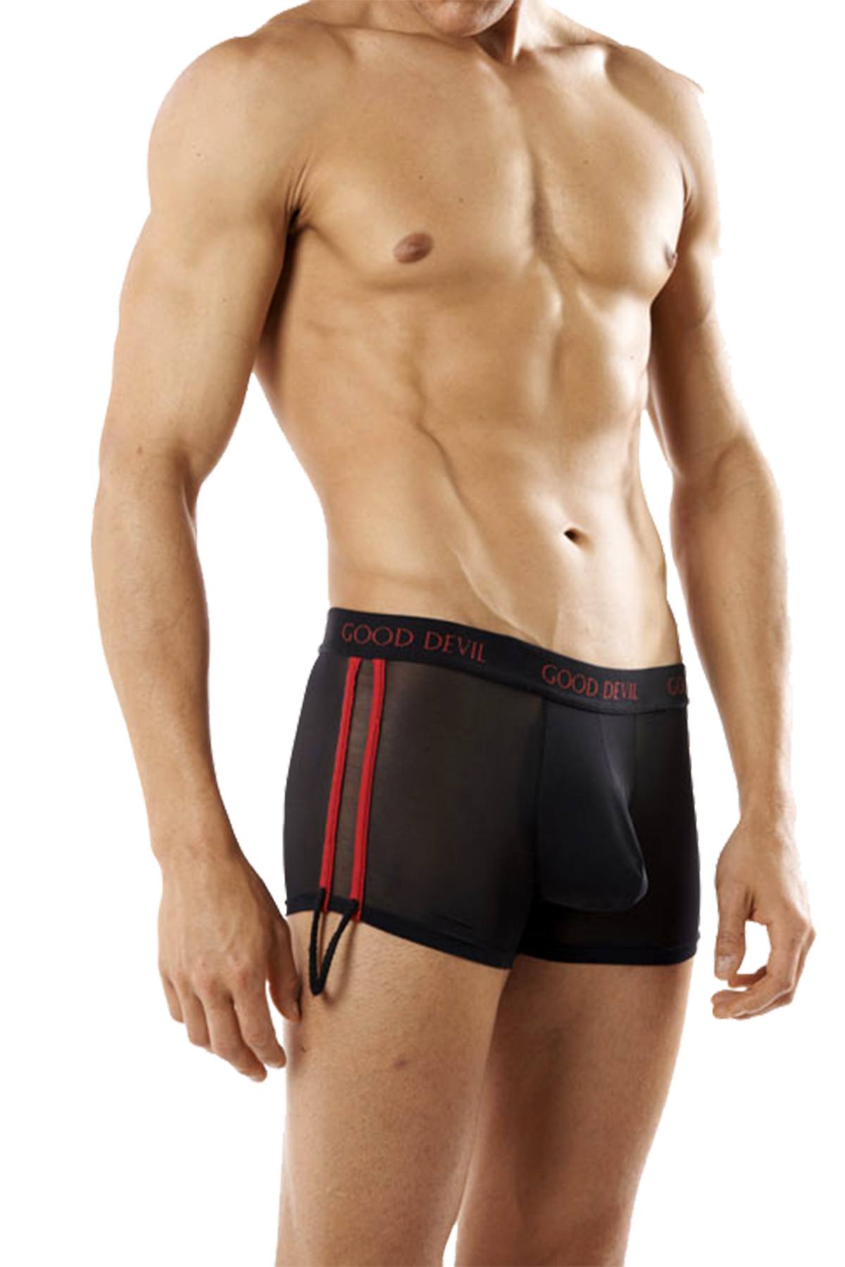 Good Devil Convertible Tassel Brief in Black Red CheapUndies