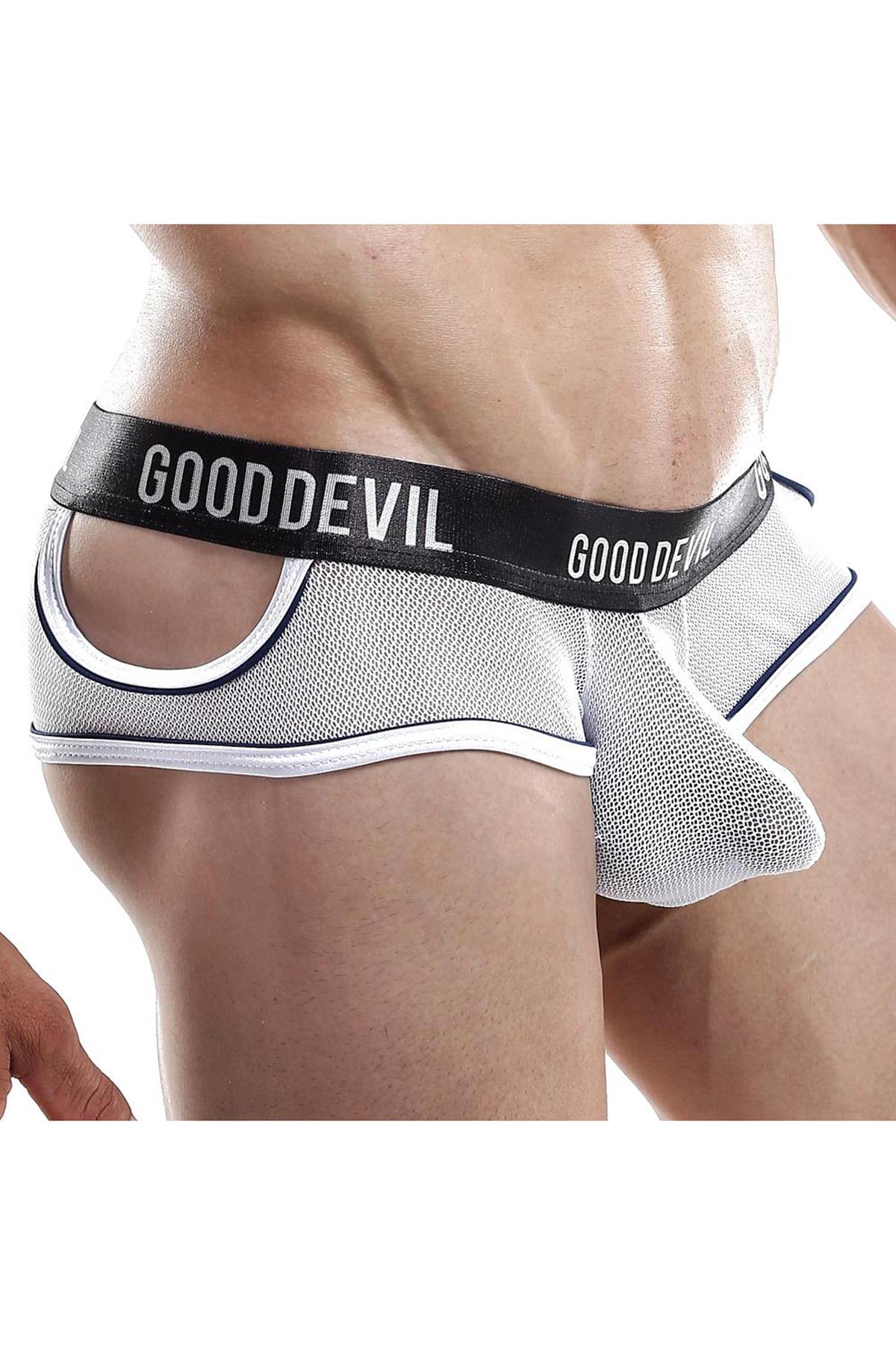 Good Devil Net Mesh Keyhole Trunk in White