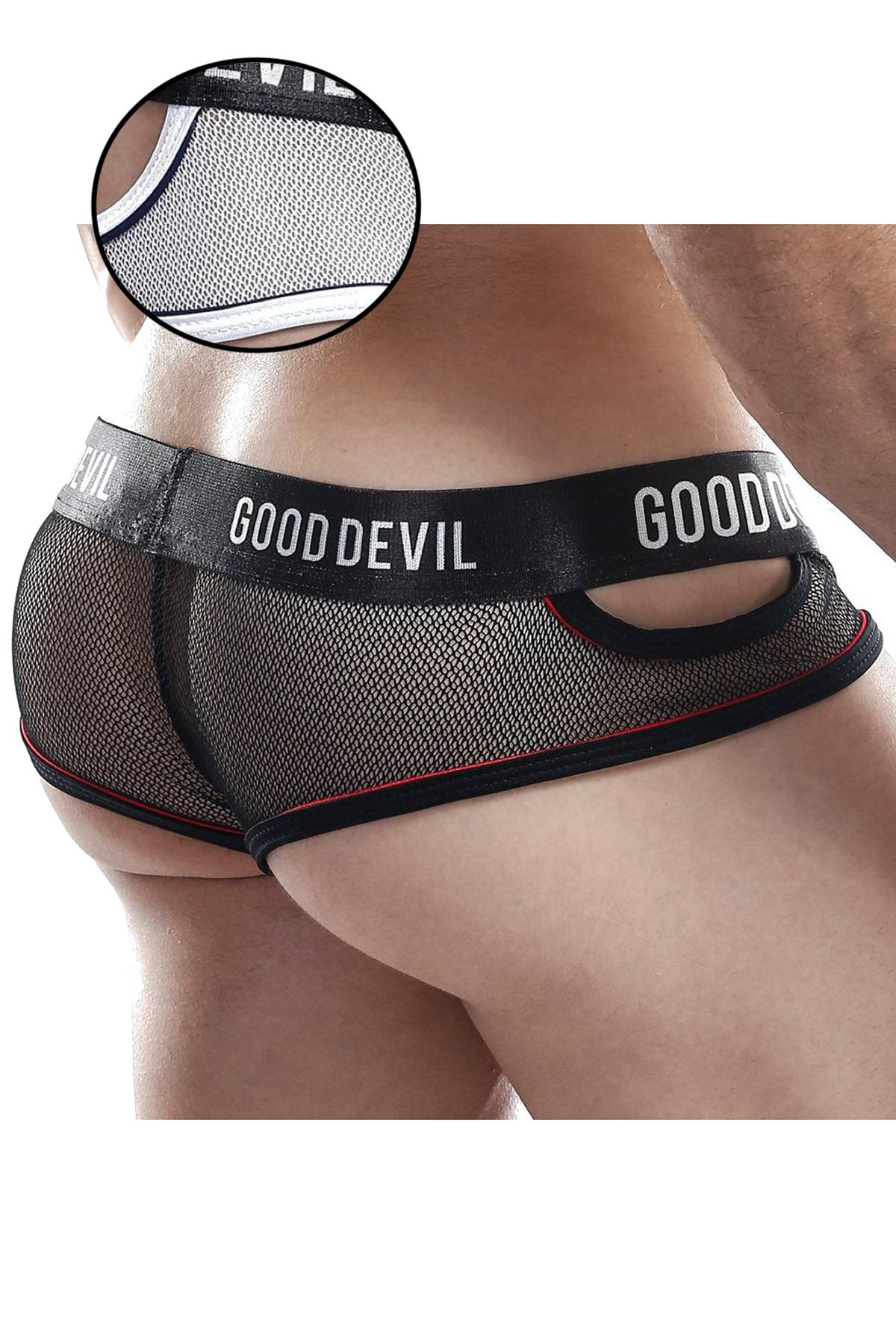 Good Devil Net Mesh Keyhole Trunk in White