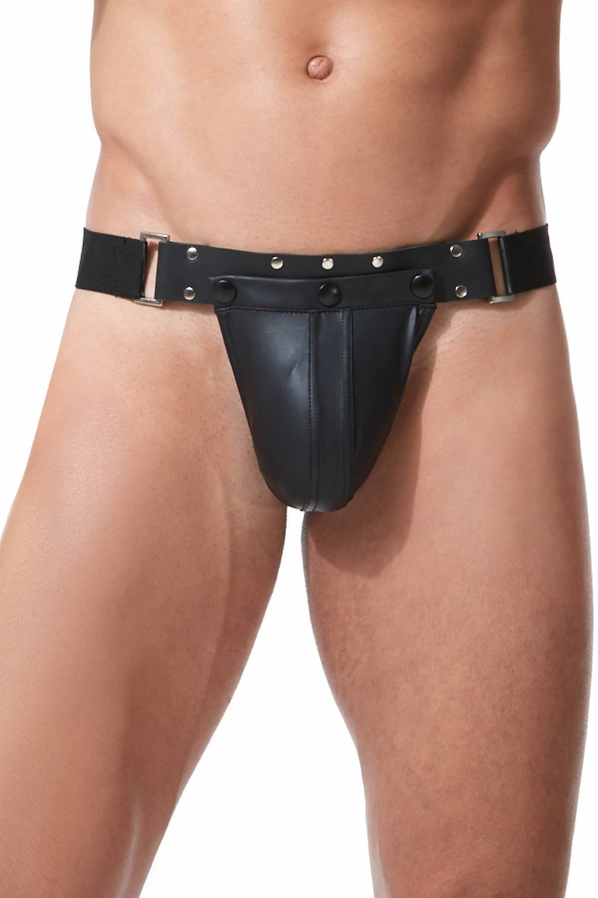 Gregg Homme Black Frame Leather Harness Thong