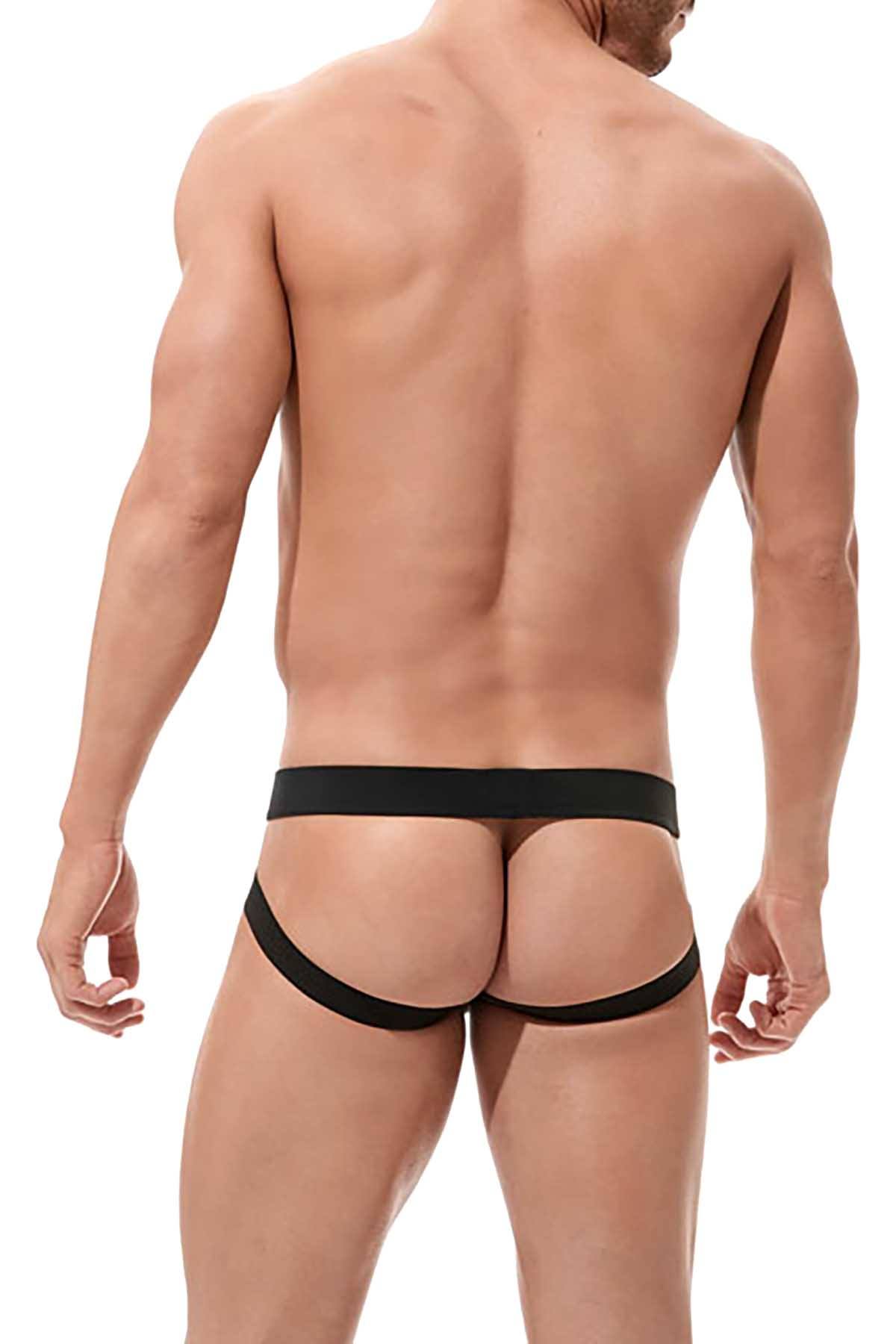 Gregg Homme Black High Line Laser Cut Jockstrap