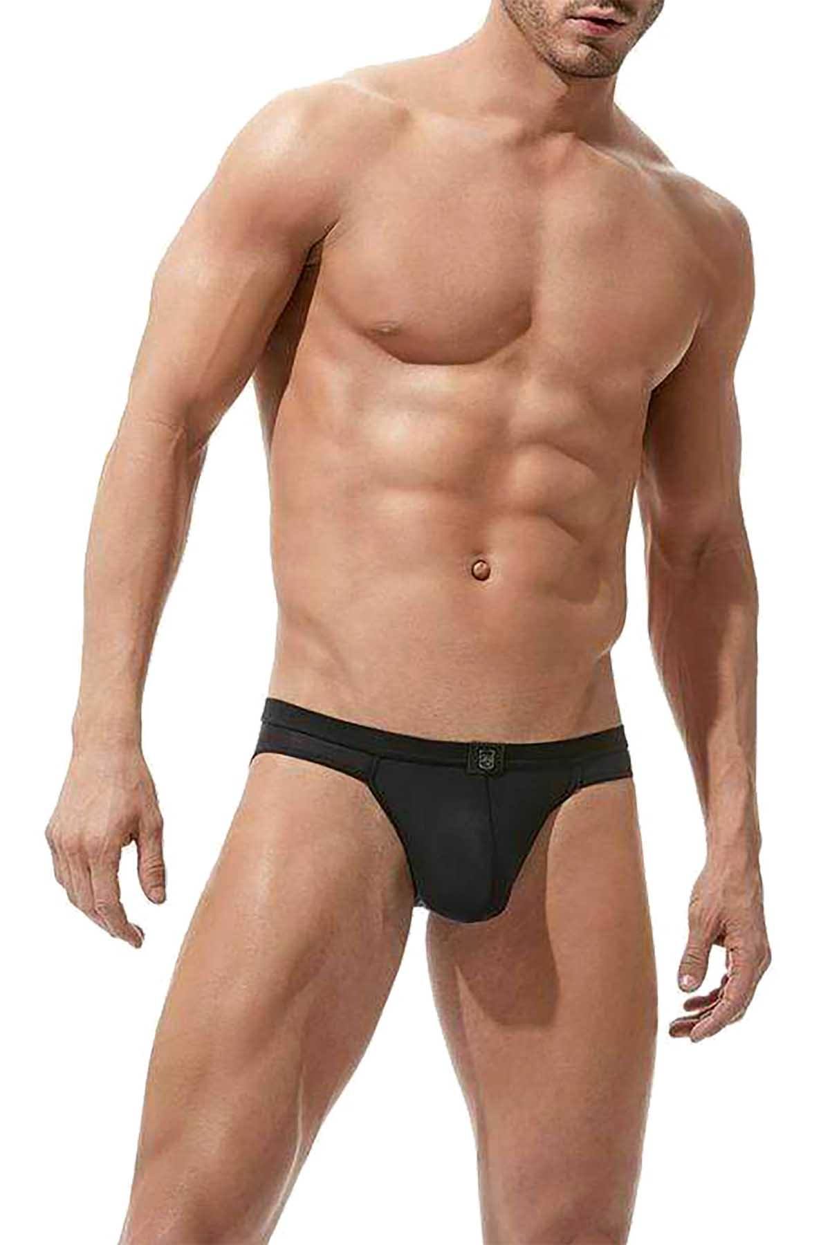 Gregg Homme Black High Line Laser Cut Mesh Brief