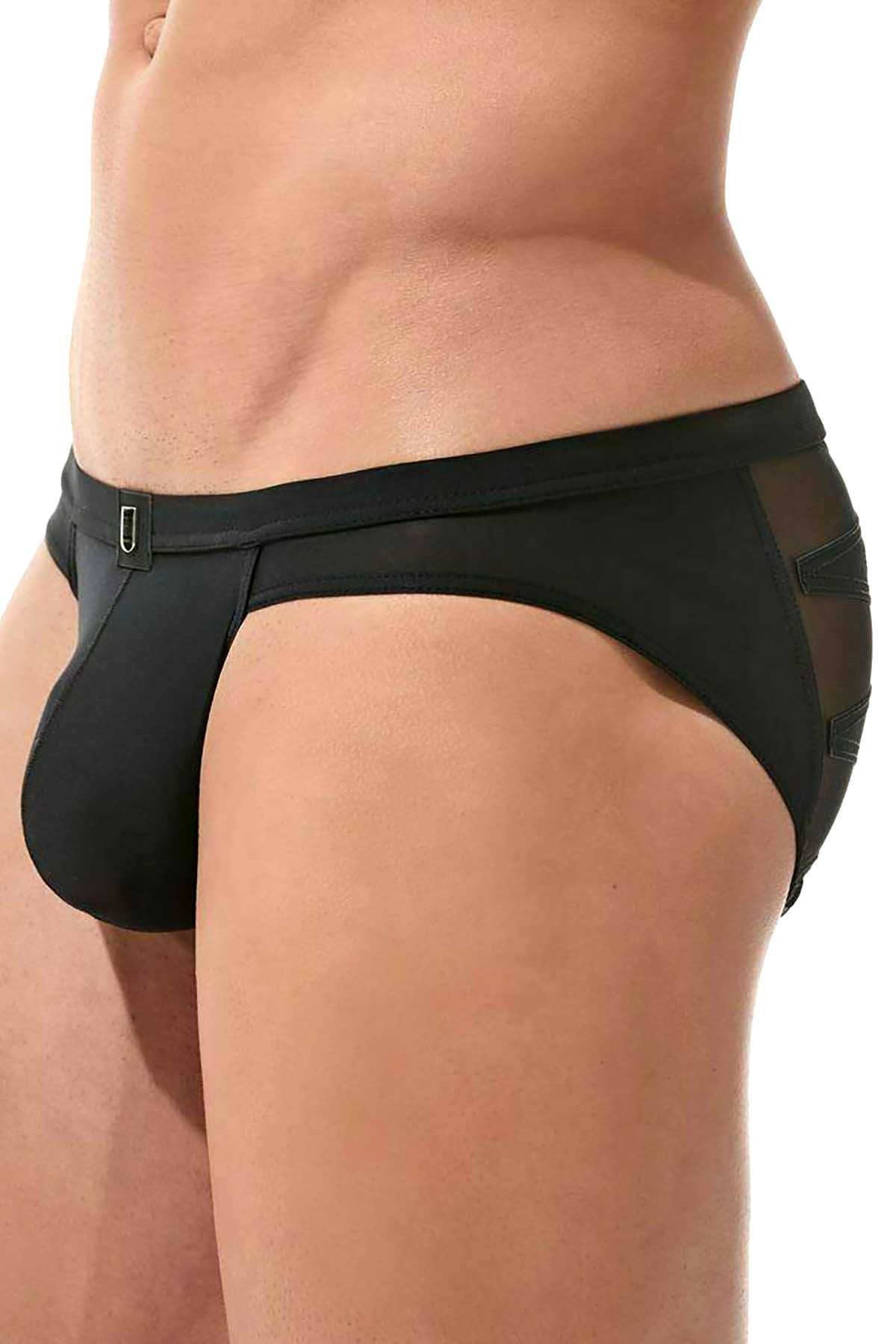 Gregg Homme Black High Line Laser Cut Mesh Brief