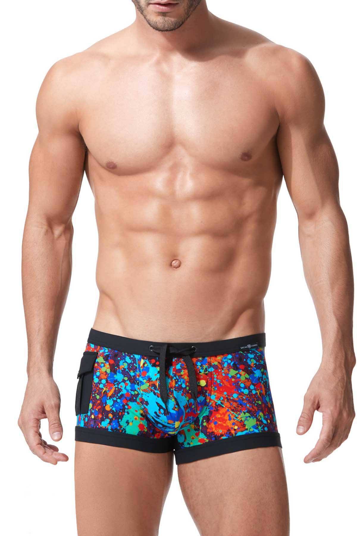 Gregg Homme Flamed-Print Swim Trunk