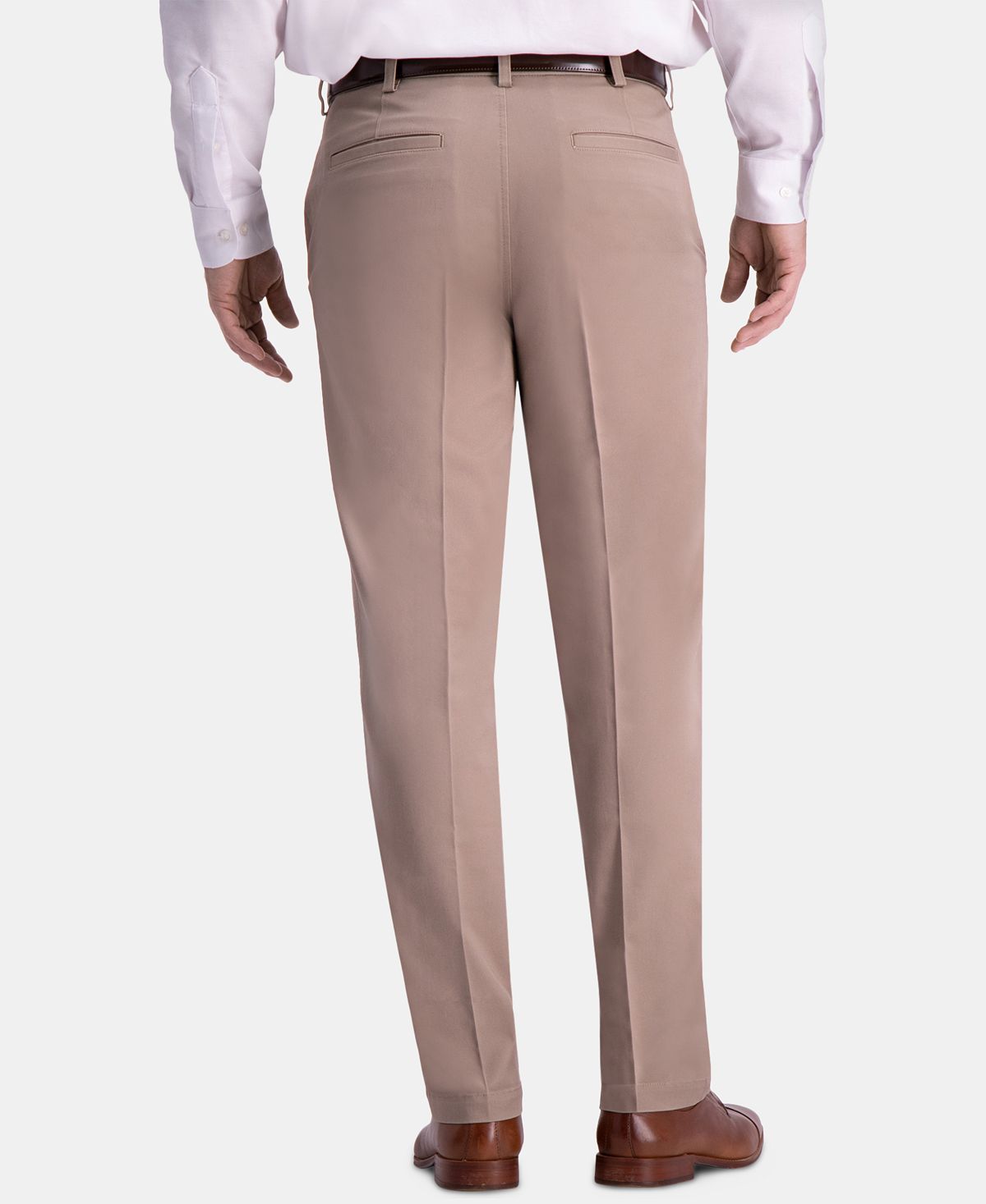 Haggar Premium Comfort Khaki Classic-fit 2-way Stretch Wrinkle Resistant Flat Front Stretch Casual Pants Med Khaki