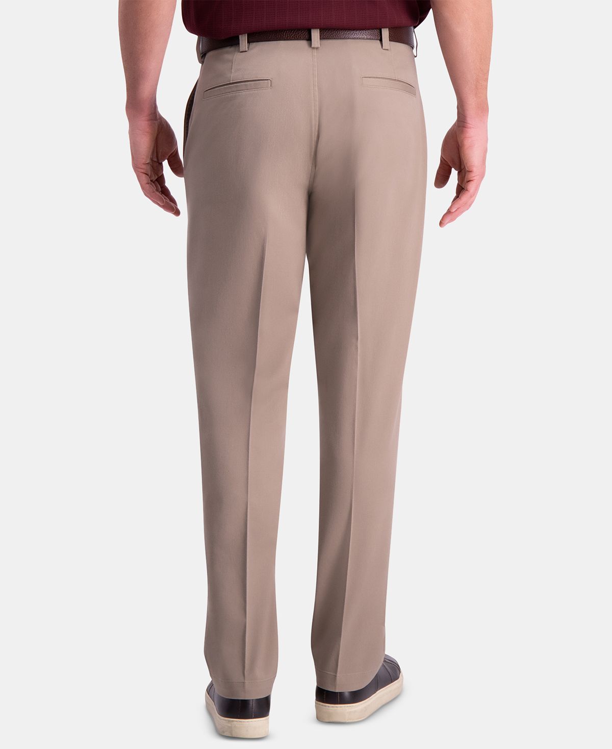 Haggar Premium Comfort Khaki Classic-fit 2-way Stretch Wrinkle Resistant Flat Front Stretch Casual Pants Med Khaki