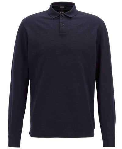 Hugo Boss Boss Regular/classic-fit Long-sleeve Cotton Polo Dark Navy