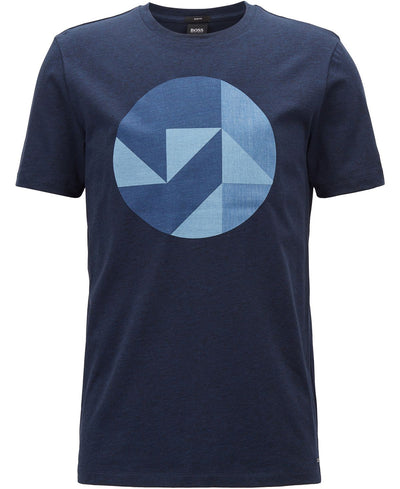 Hugo Boss Boss Slim-fit Graphic Cotton T-shirt Dark Navy