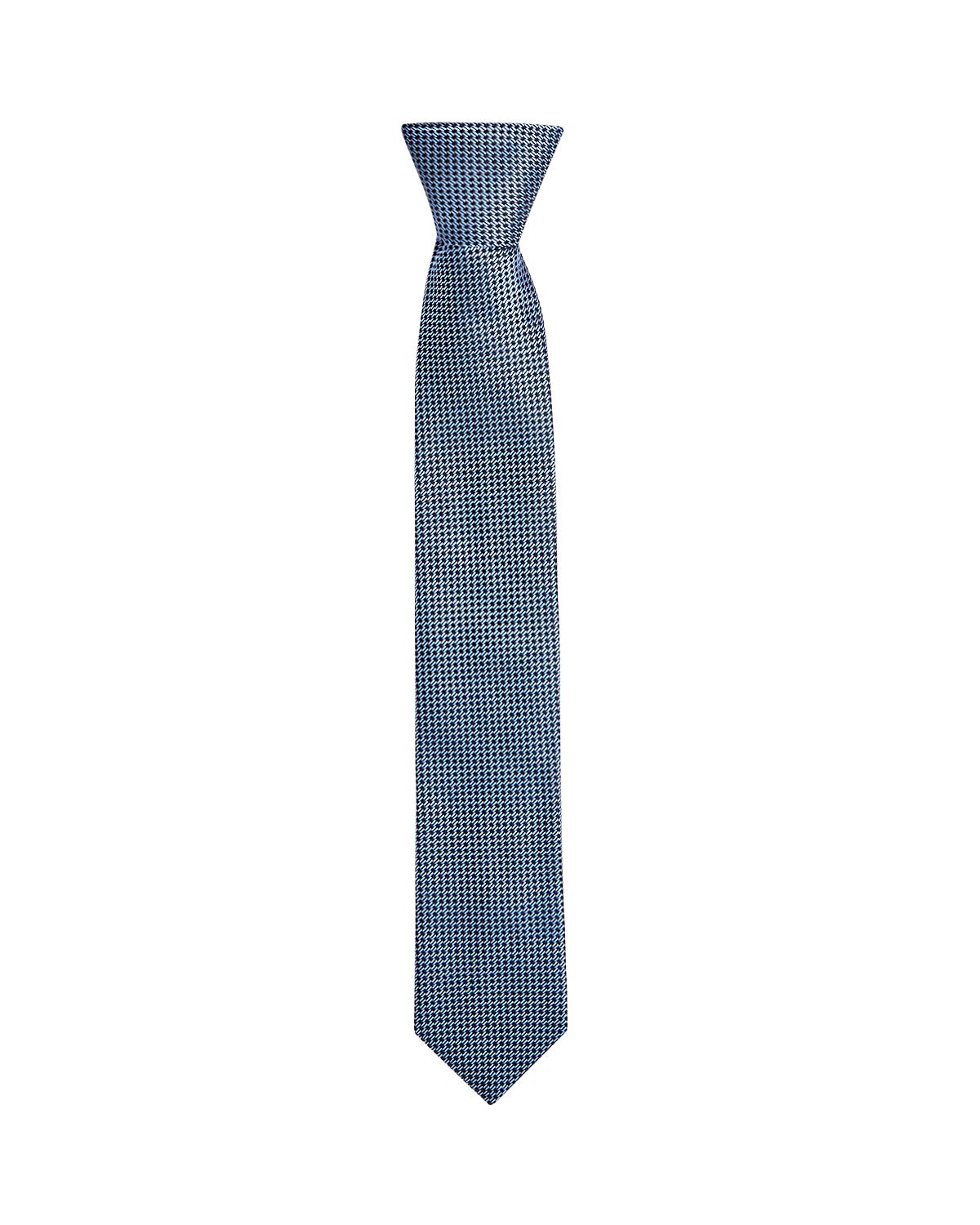 Hugo Textured Diagonal Dash Silk Skinny Tie Light Blue