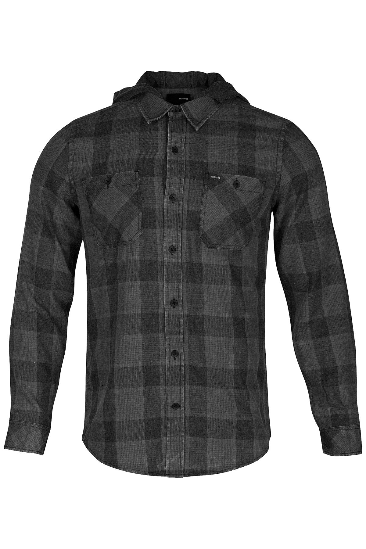 Hurley Black/Grey Landon Hooded Button Up Shirt