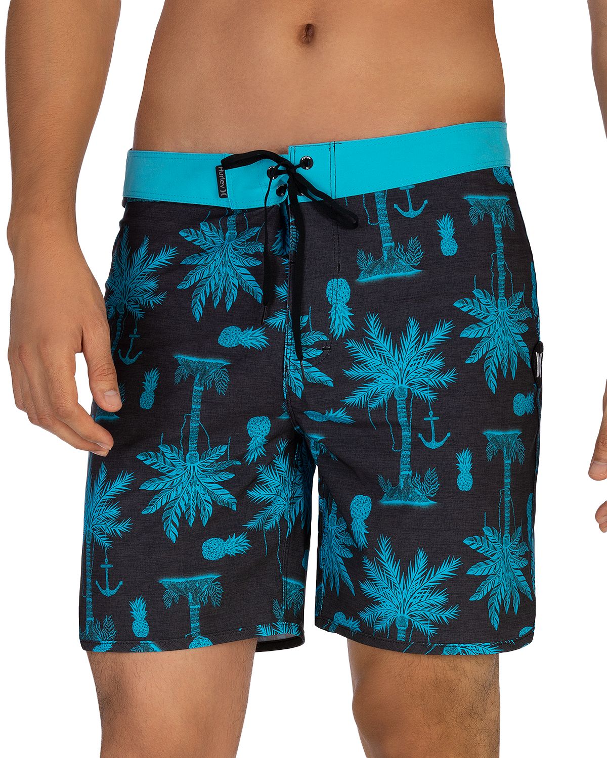 Hurley Phantom Asylum Island Print Swim Shorts Anthracite