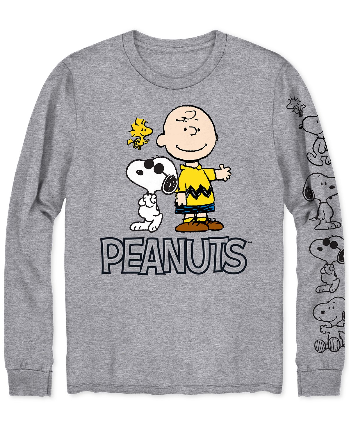 Hybrid Peanuts Long-sleeve Graphic T-shirt Gray