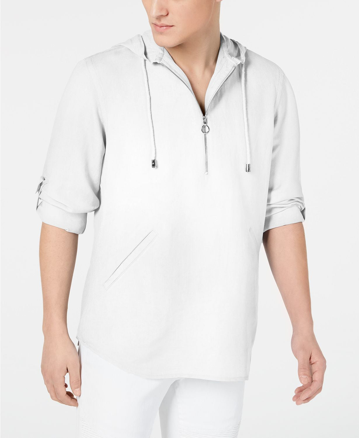 Inc International Concepts Half-zip Hoodie White Pure