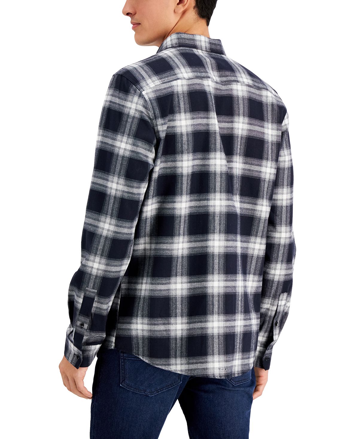 Inc International Concepts Regular-fit Plaid Flannel Shirt Black Combo