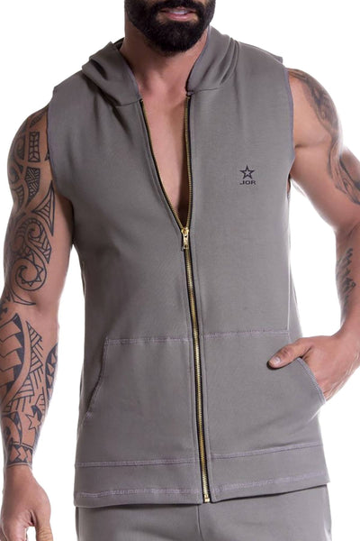 JOR Green Squash Sleeveless Zip-Hoodie