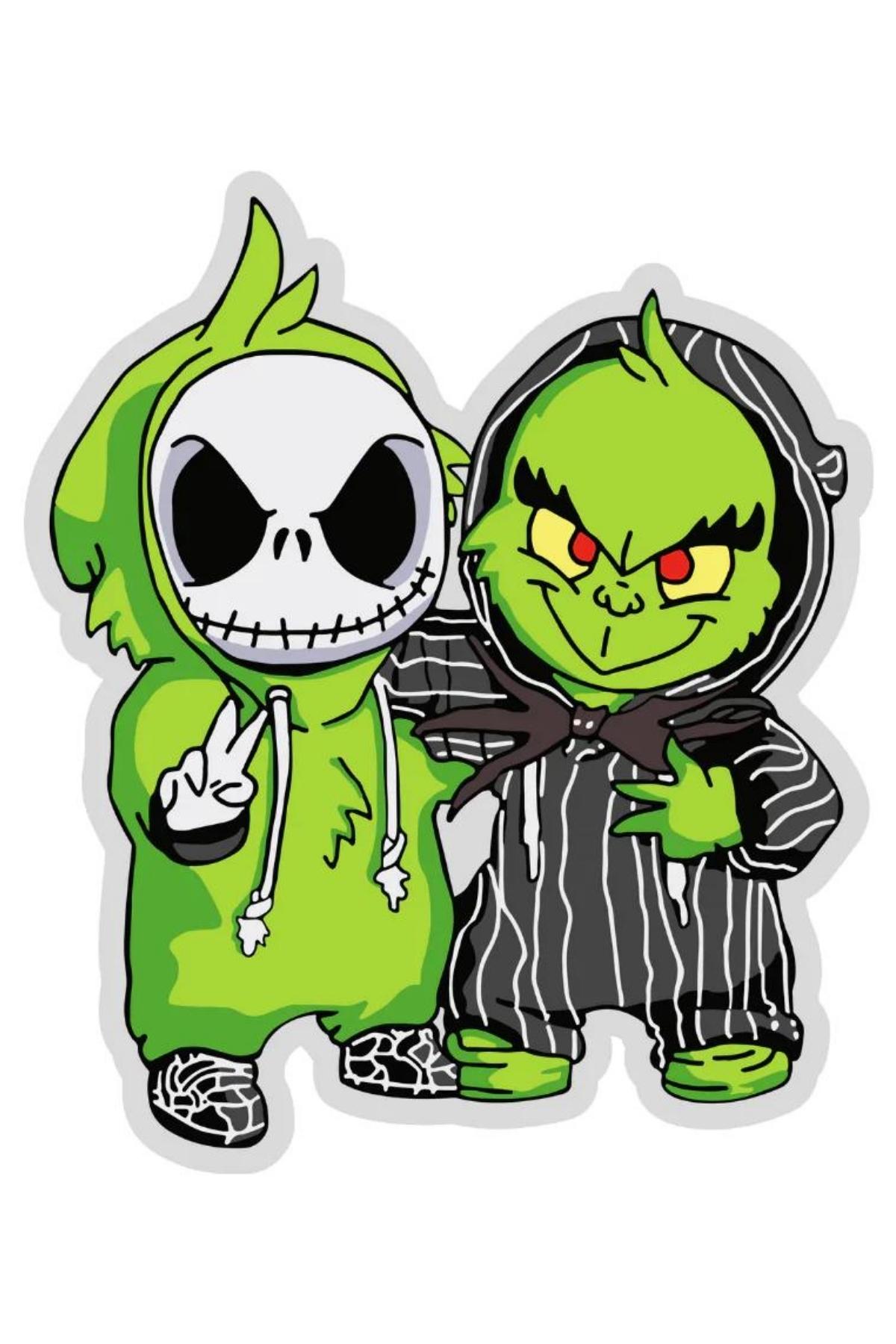 Jack and Grinch Halloween Costume Magnet