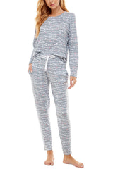 Jaclyn Intimates Roudelain Cozy Luxe Printed Top & Jogger Pants