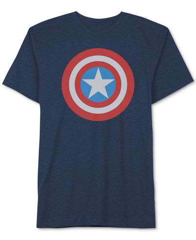 Jem Marvel Captain America Shield T-shirt By Navy Heather