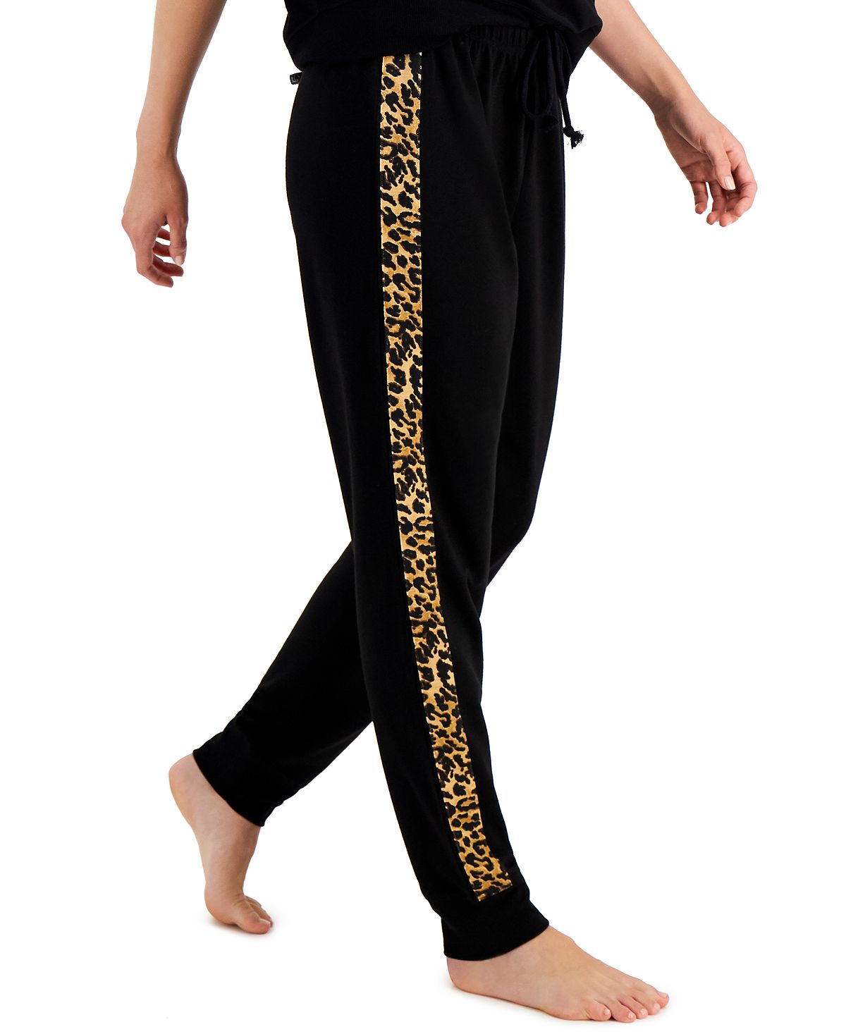 Jenni On Repeat Animal Striped Pajama Jogger Deep Black