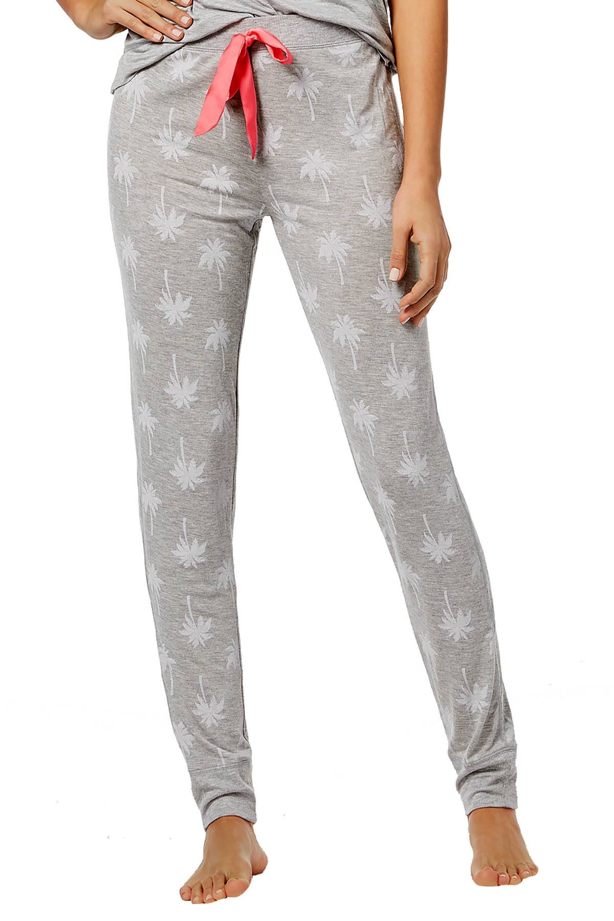 Jenni Printed Jogger Pant in Grey Palm