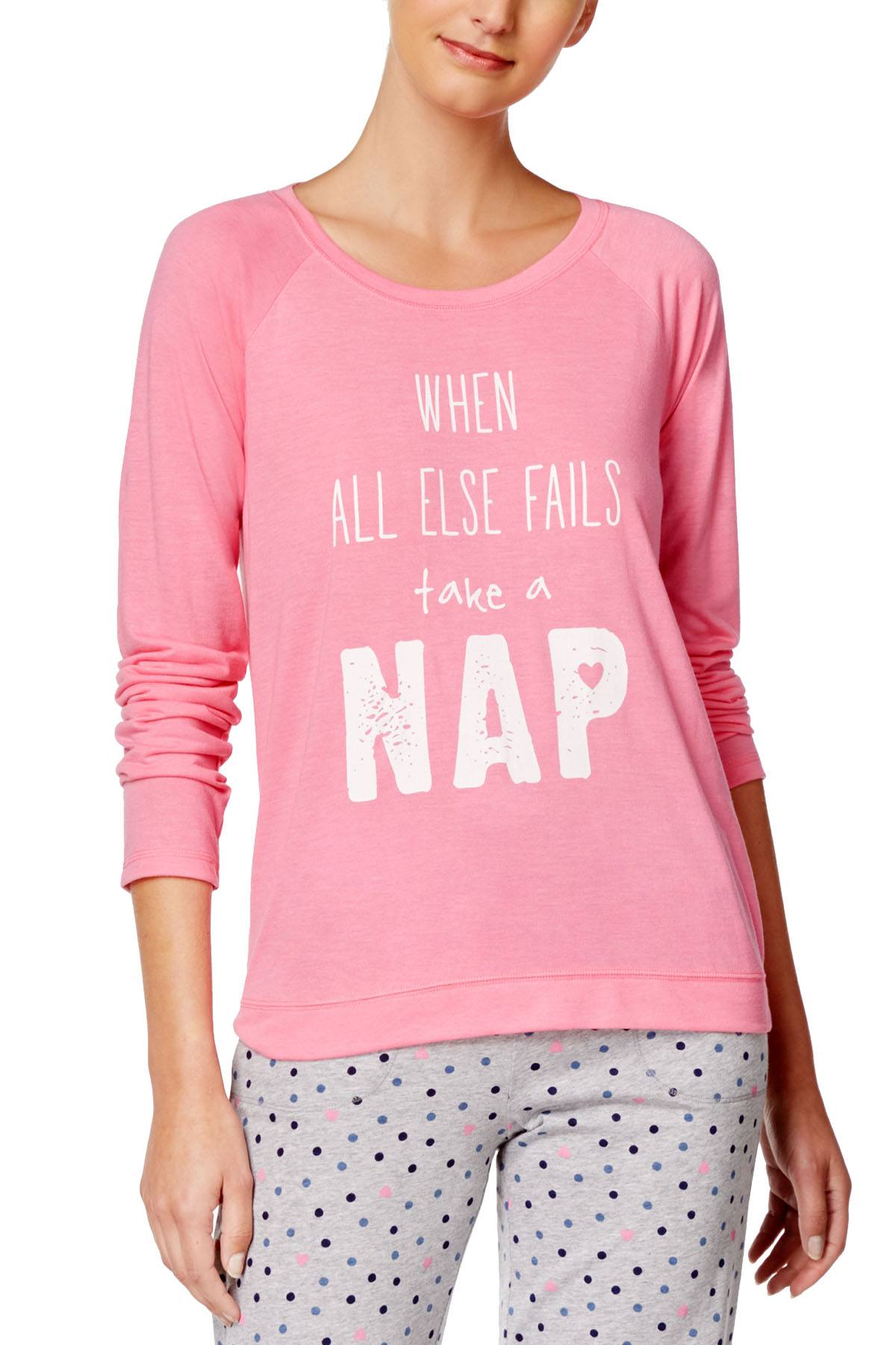 Jenni Screenprint Lounge Tee in Take A Nap Pink