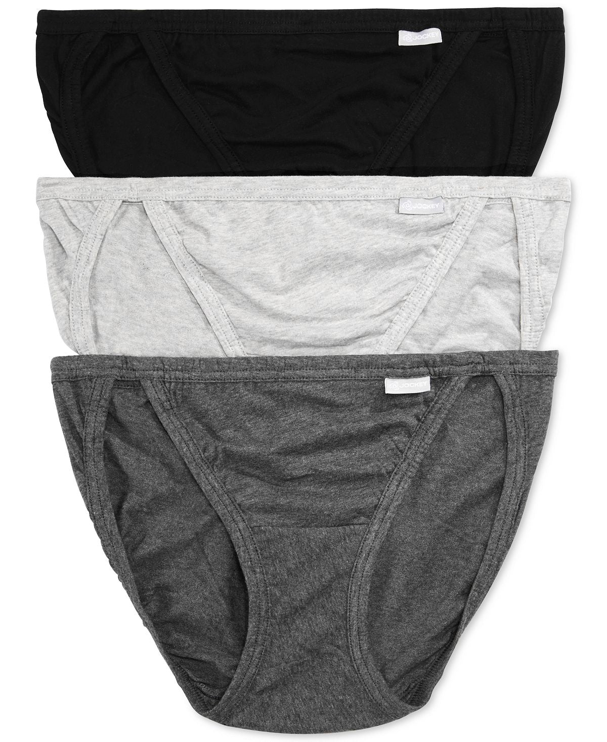 Jockey Men's Underwear Elance String Bikini - 6 Pack, Black, S