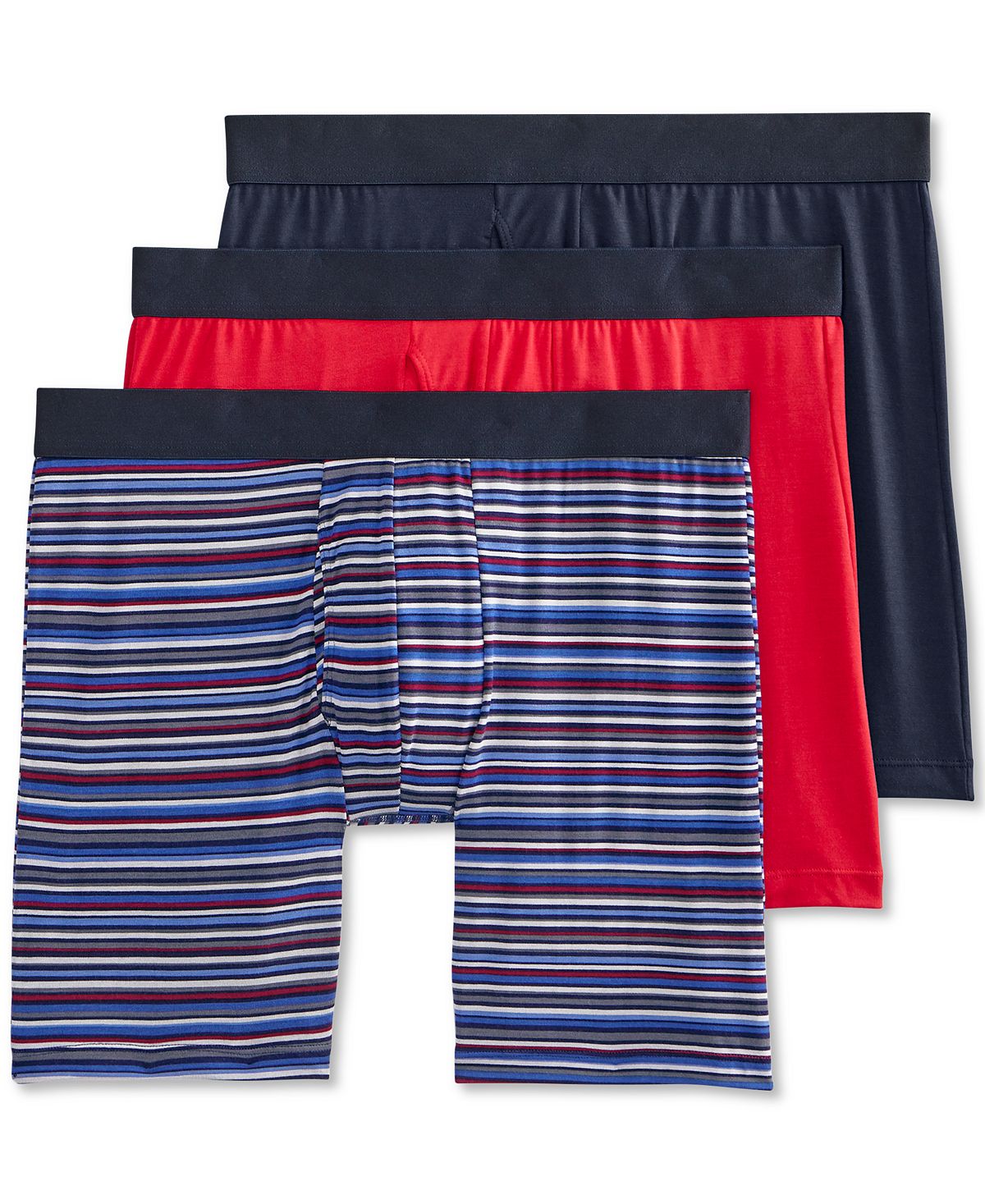 Jockey Flex 365 Modal Stretch Boxer Brief 3 Pack True Navy/Summer Stripe/Imperial Red