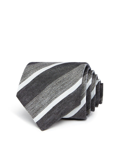 John Varvatos Star Usa Heathered Stripe Classic Tie Gray