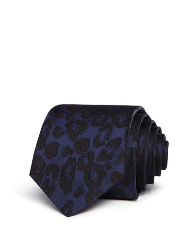 John Varvatos Star Usa Leopard Classic Tie Indigo