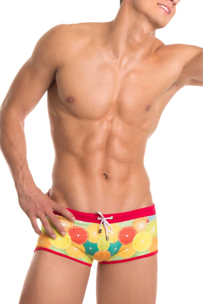 Jor Printed Orange Swim Trunk