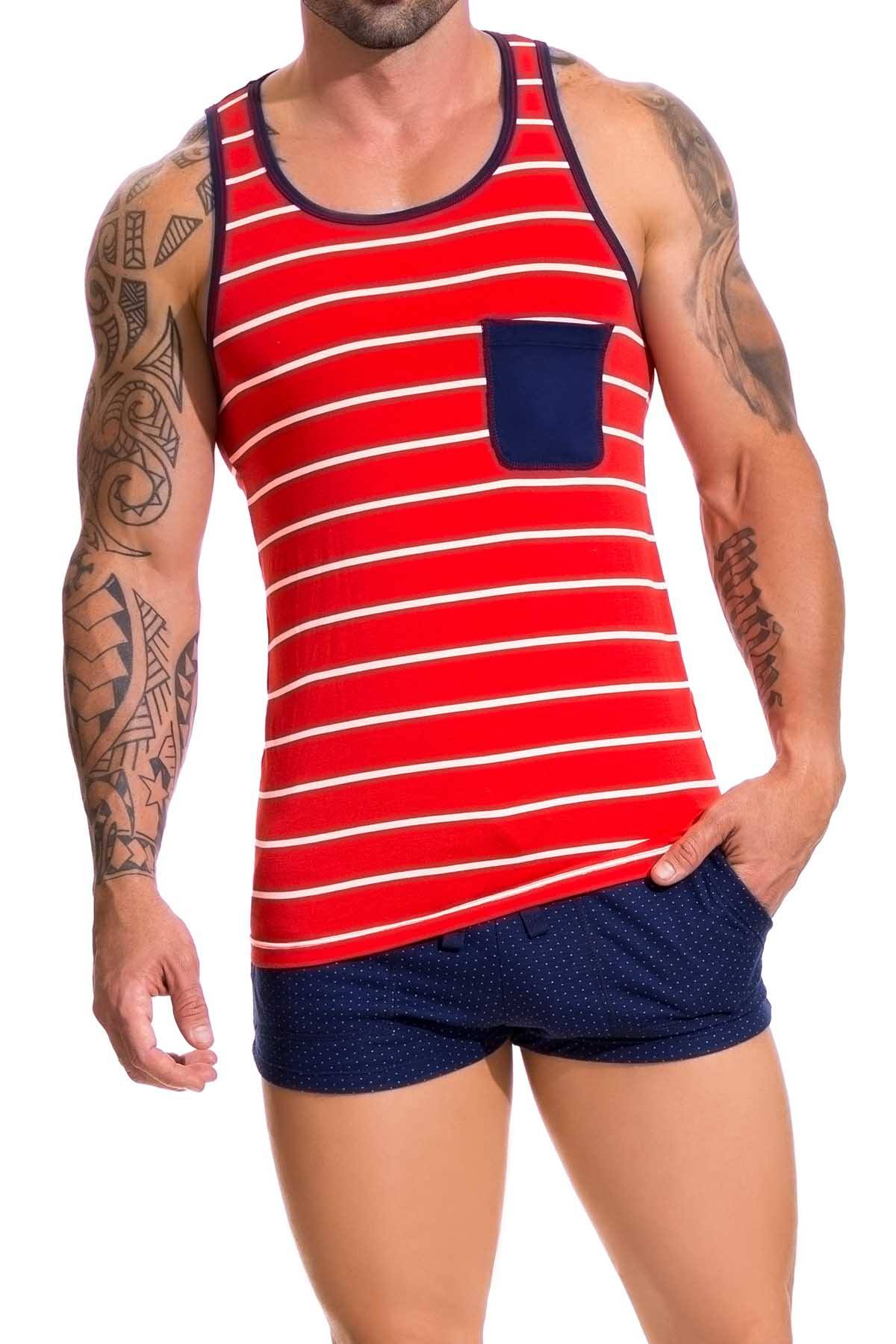 Jor Red Naval Tank Top