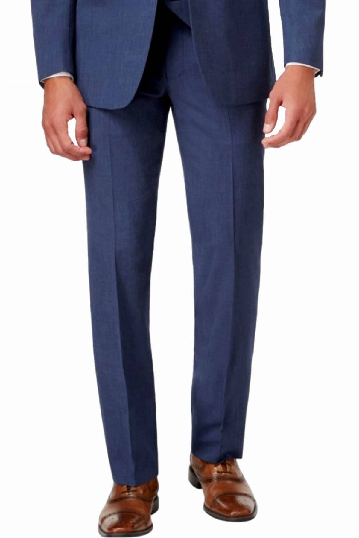 Kenneth Cole Reaction Blue Slim-Fit Blue/Grey Suit Pant