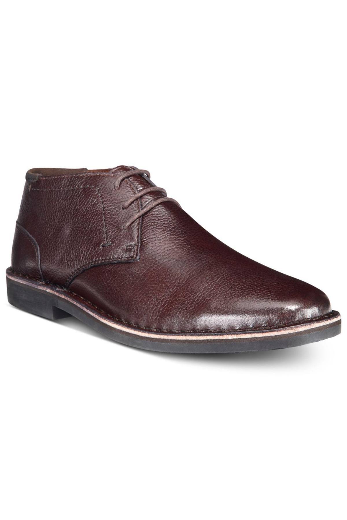 Kenneth Cole Reaction Dark-Brown Leather Desert-Sun Chukka Boot