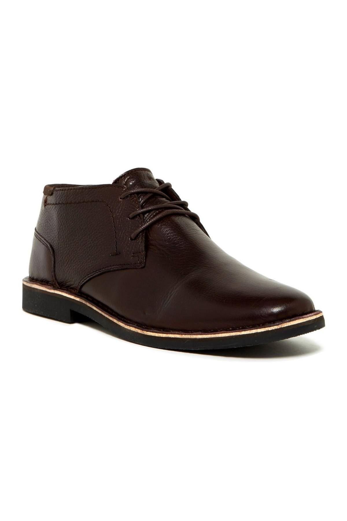 Kenneth Cole Reaction Dark-Brown Leather Desert-Sun Chukka Boot