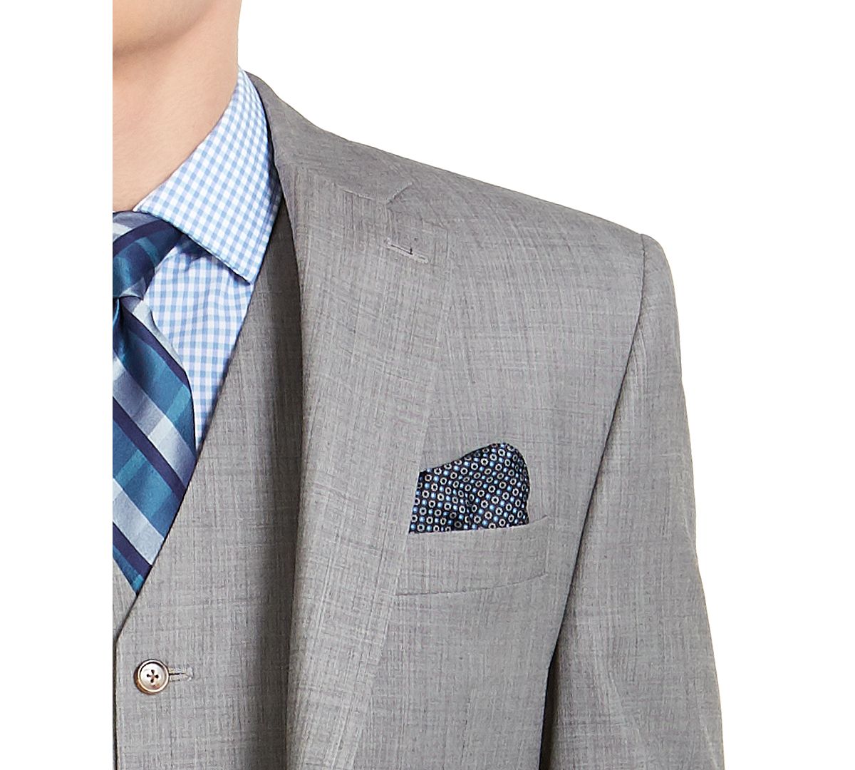 Lauren Ralph Lauren Classic-fit Ultraflex Stretch Light Gray Sharkskin Suit Jacket Light Grey