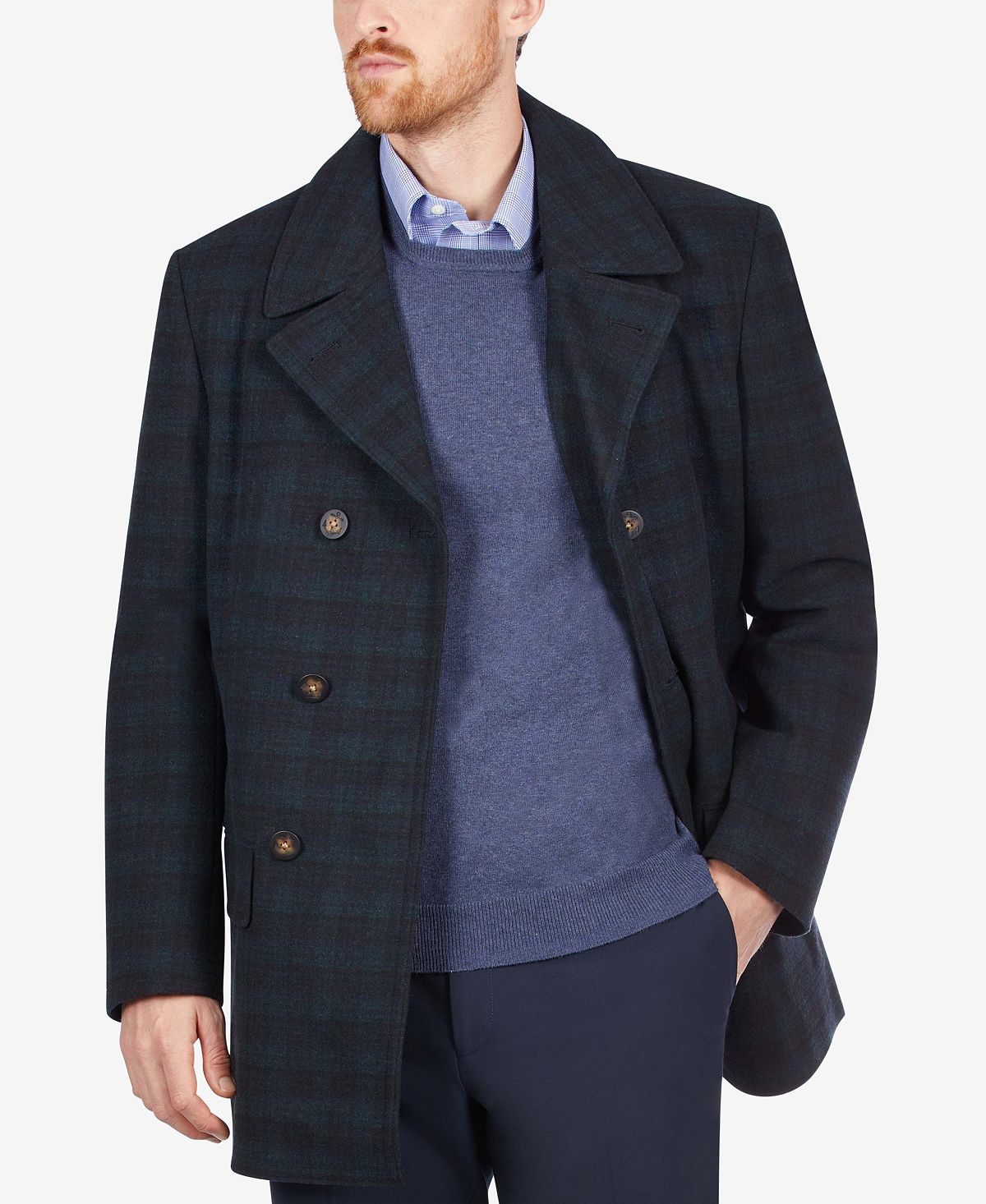 Lauren Ralph Lauren Luke Wool-blend Classic-fit Peacoat Navy/green