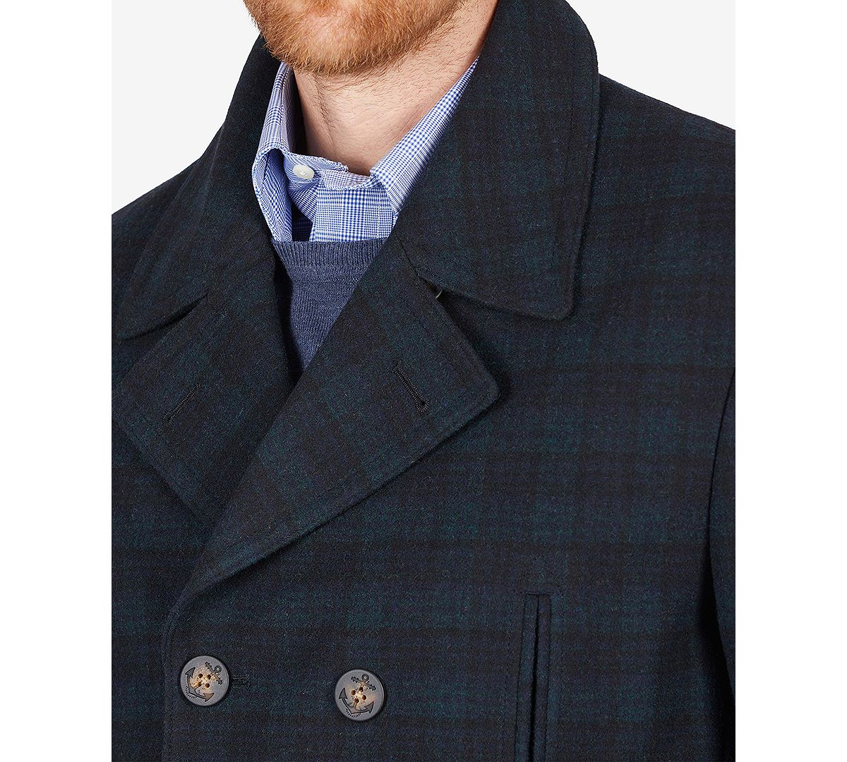 Lauren Ralph Lauren Luke Wool-blend Classic-fit Peacoat Navy/green