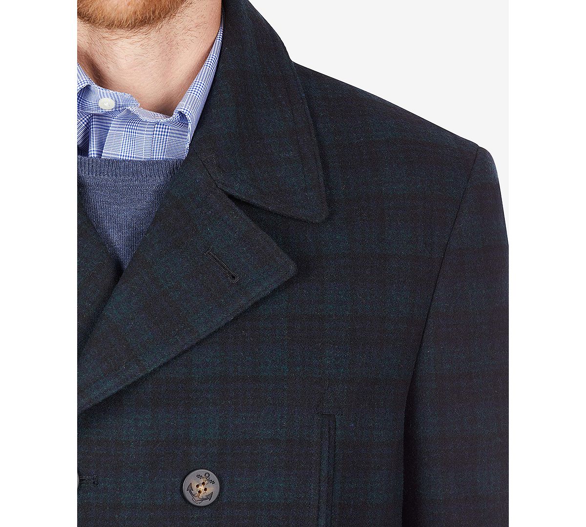 Lauren Ralph Lauren Luke Wool-blend Classic-fit Peacoat Navy/green